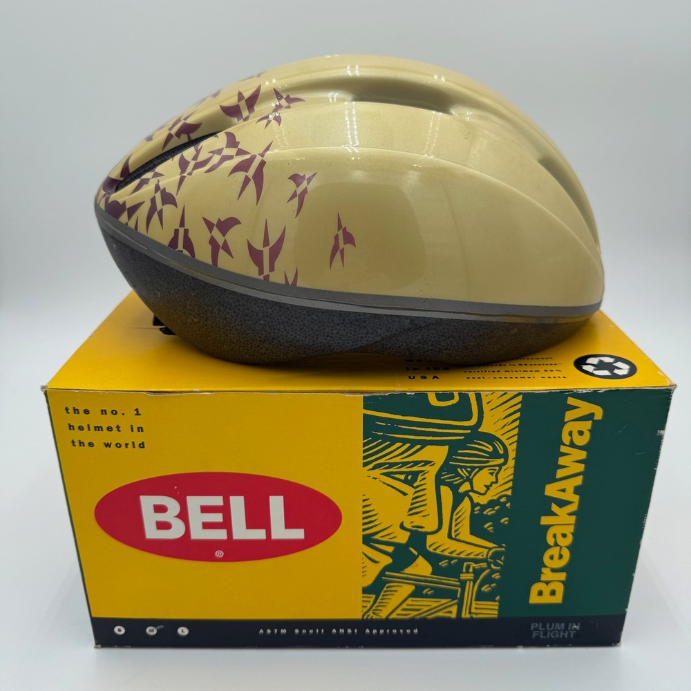 Bell BreakAway Vintage Bicycle Helmet Plum In Flight Gold Purple Size M New Box